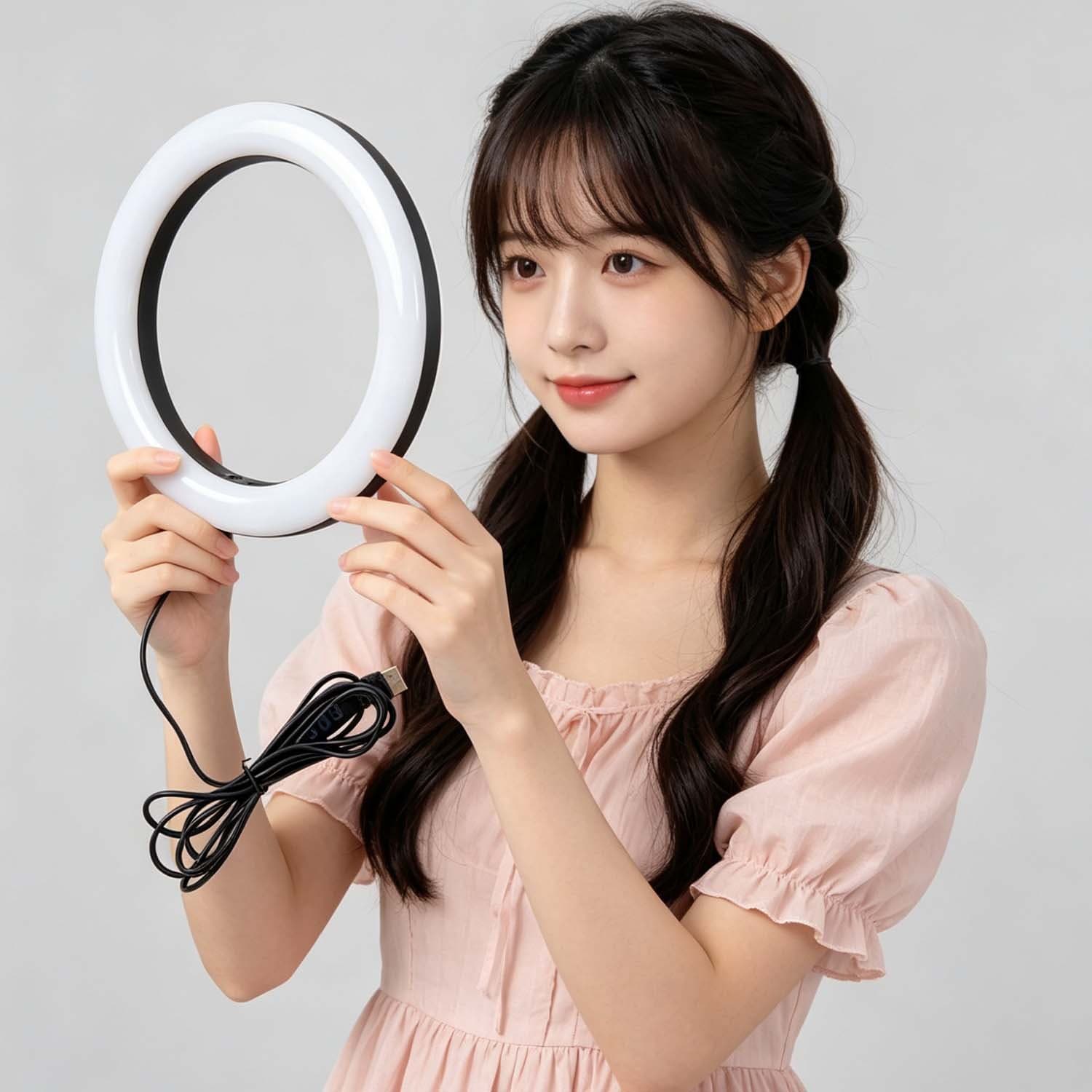 LED Beauty Lamp Tattoo Lamp Large Aperture Ring Light Accessory 10-inch 12-inch High Brightness 5V Power USB Dimming Cable