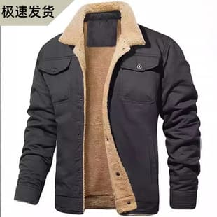[Large Stock] Cross-Border Fall/Winter Men's Jacket Lined Cotton Canvas Workwear Casual Jacket Factory Wholesale