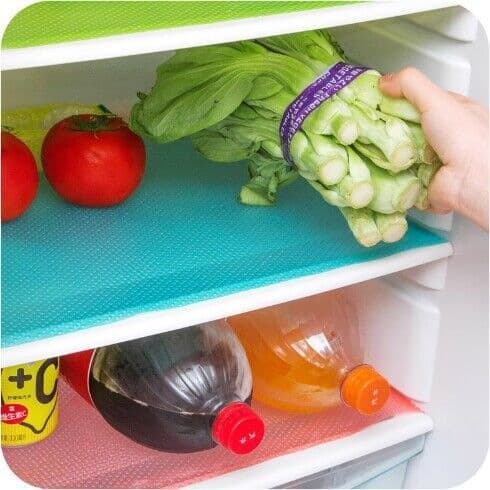 Cuttable refrigerator cabinet mats, dining table mats, cabinet drawer moisture-proof mats, easy-to-clean placemats, 4-piece drawer mats