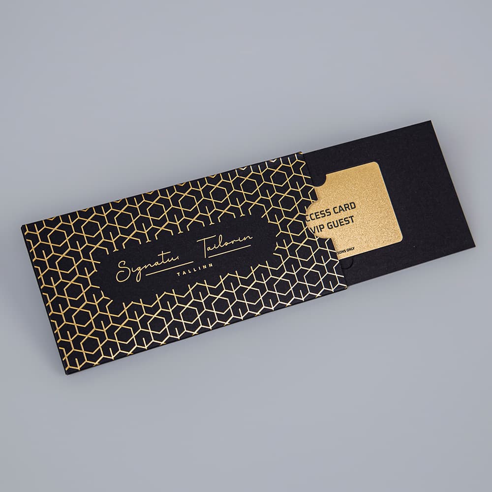 Gold Foil Stamping Pull-out Membership Card Box Single Drawer VIP Gold Card Gift Packaging with Logo Design Support