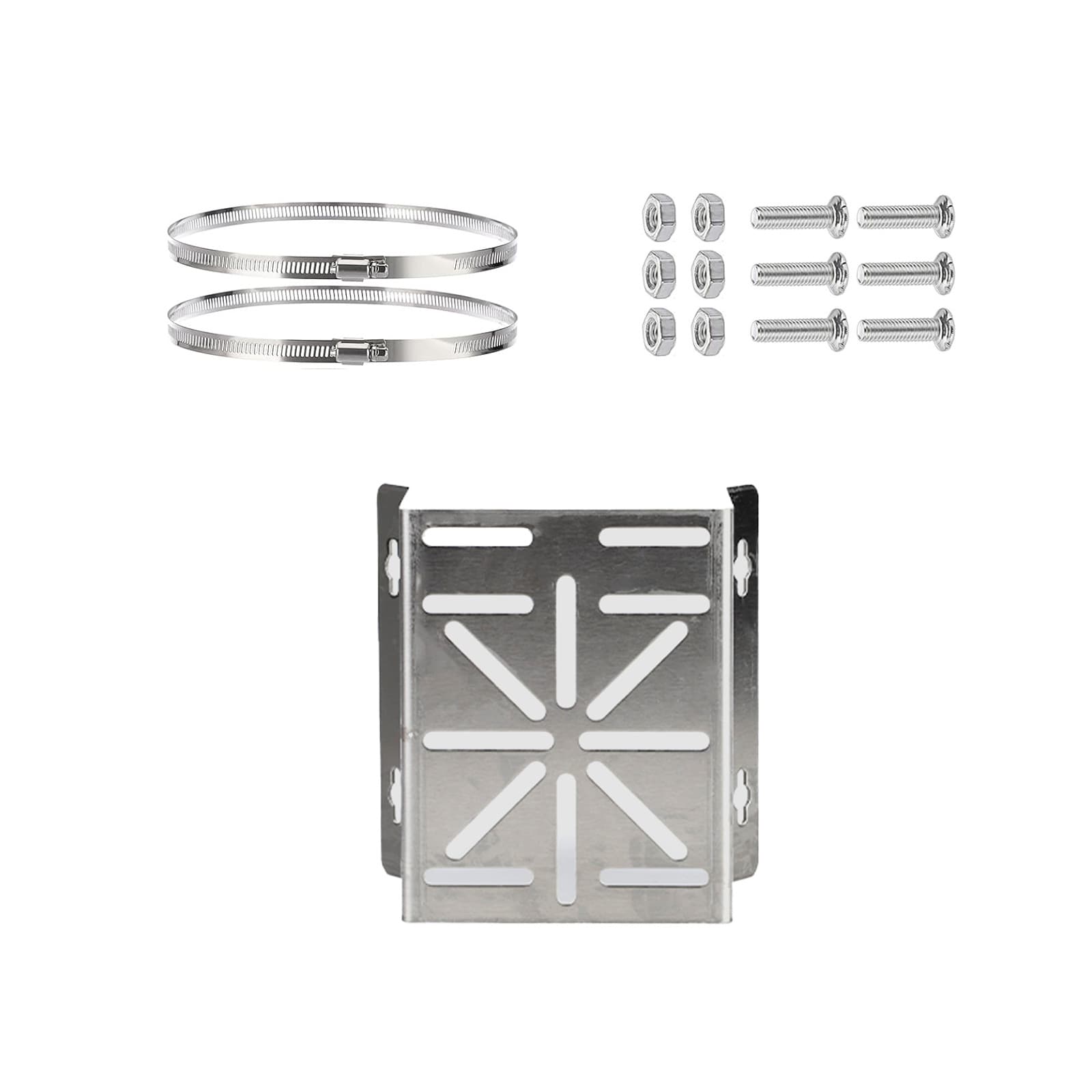 Stainless Steel Corner Mount Bracket for Dome Cameras, Pole/Wall Mount with Clamp for Streetlight/Wiring Pole Installation