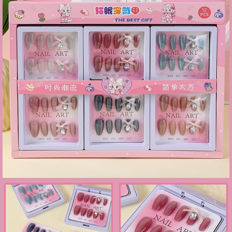 Model 5003 Cat Eye Rhinestone Wholesale for Street Vending, Children's Day Cute Wearable Nail Art, Night Market Street Vending Wholesale