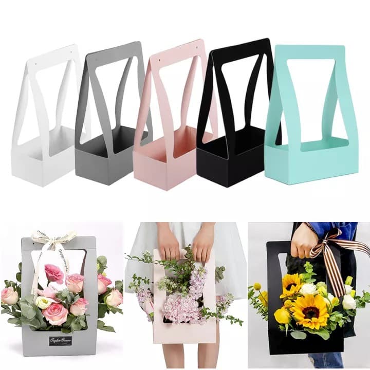 Portable Jacquard Flower Box Fresh Flower Packaging Box Arrangement Foldable Floral Art Studio Arrangement