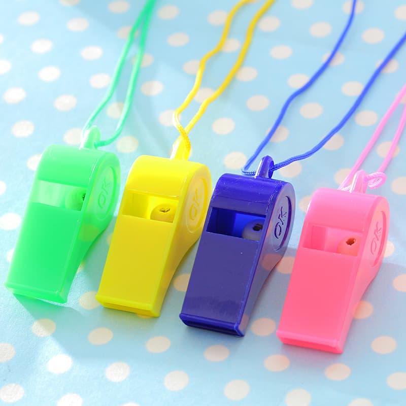Colorful plastic whistle children's toys cheering whistle referee whistle student gift wholesale lanyard whistle