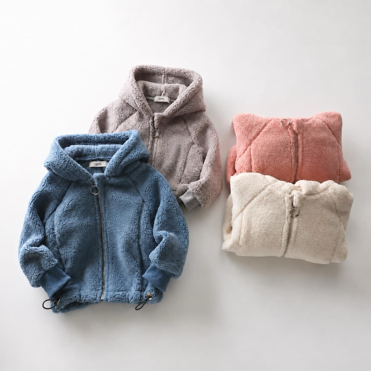 Solid Color Faux Shearling Hoodie Women's Thickened Ins Autumn/Winter Korean Style Student Loose Zip-Up Hoodie Warm