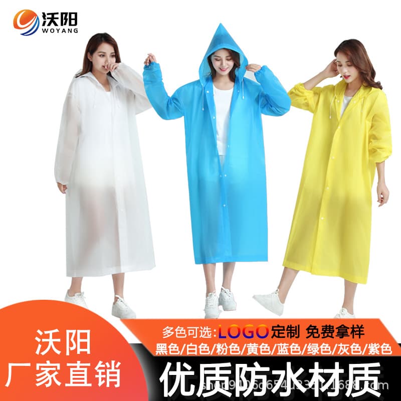 Non-Disposable EVA Raincoat Thickened Extended 18 Filament Tie-Down Frosted Adult Full-Body Poncho One-Piece Hiking Outdoor