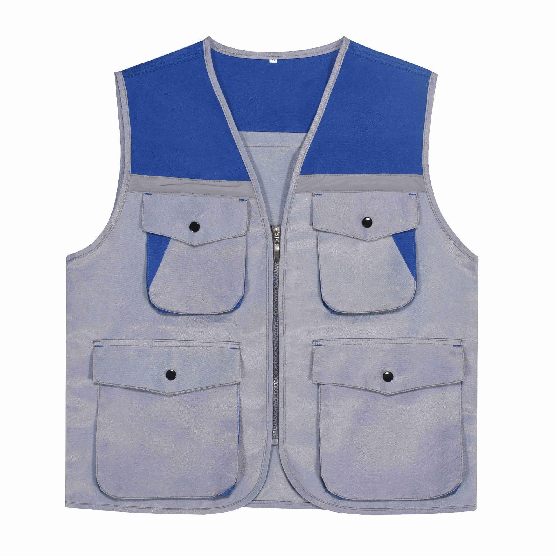 Color-Blocked Multi-Pocket Vest with Logo, Corporate Workwear, Color-Blocked Vest, Photography Volunteer Vest, Ready Stock Wholesale