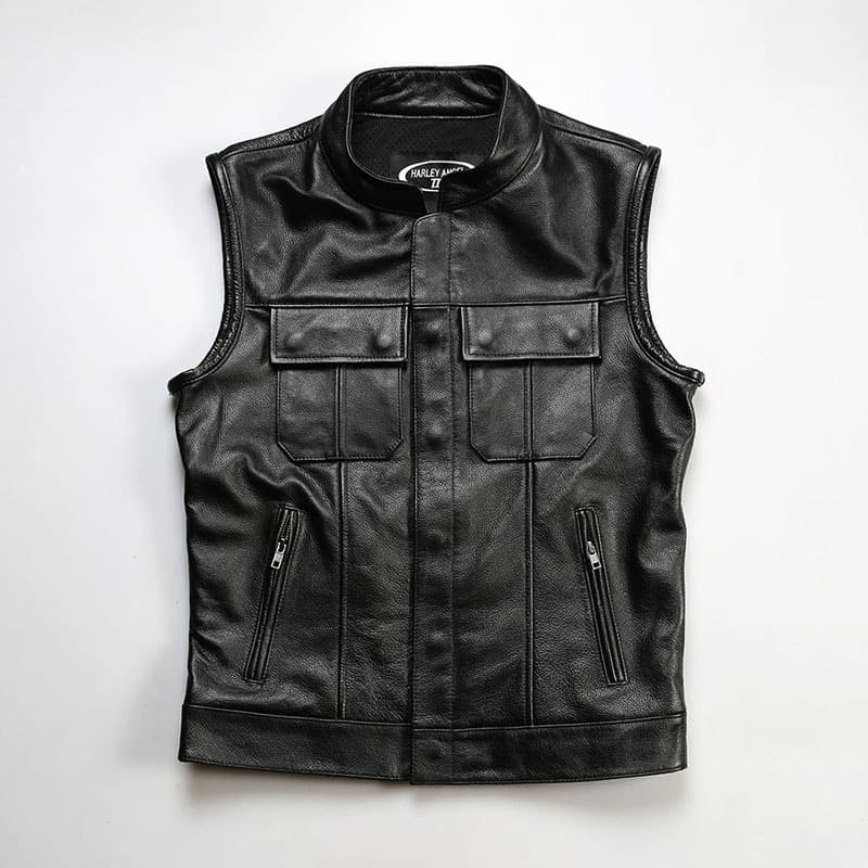 Club Harley vest Sons of Chaos genuine leather vest men's plus size plus size first layer cowhide motorcycle vest