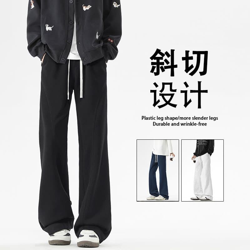 Men's Curved Blade Pants Men's Autumn Winter Loose Straight Pants Men's New Casual Sweatpants Wide Leg Sports Pants