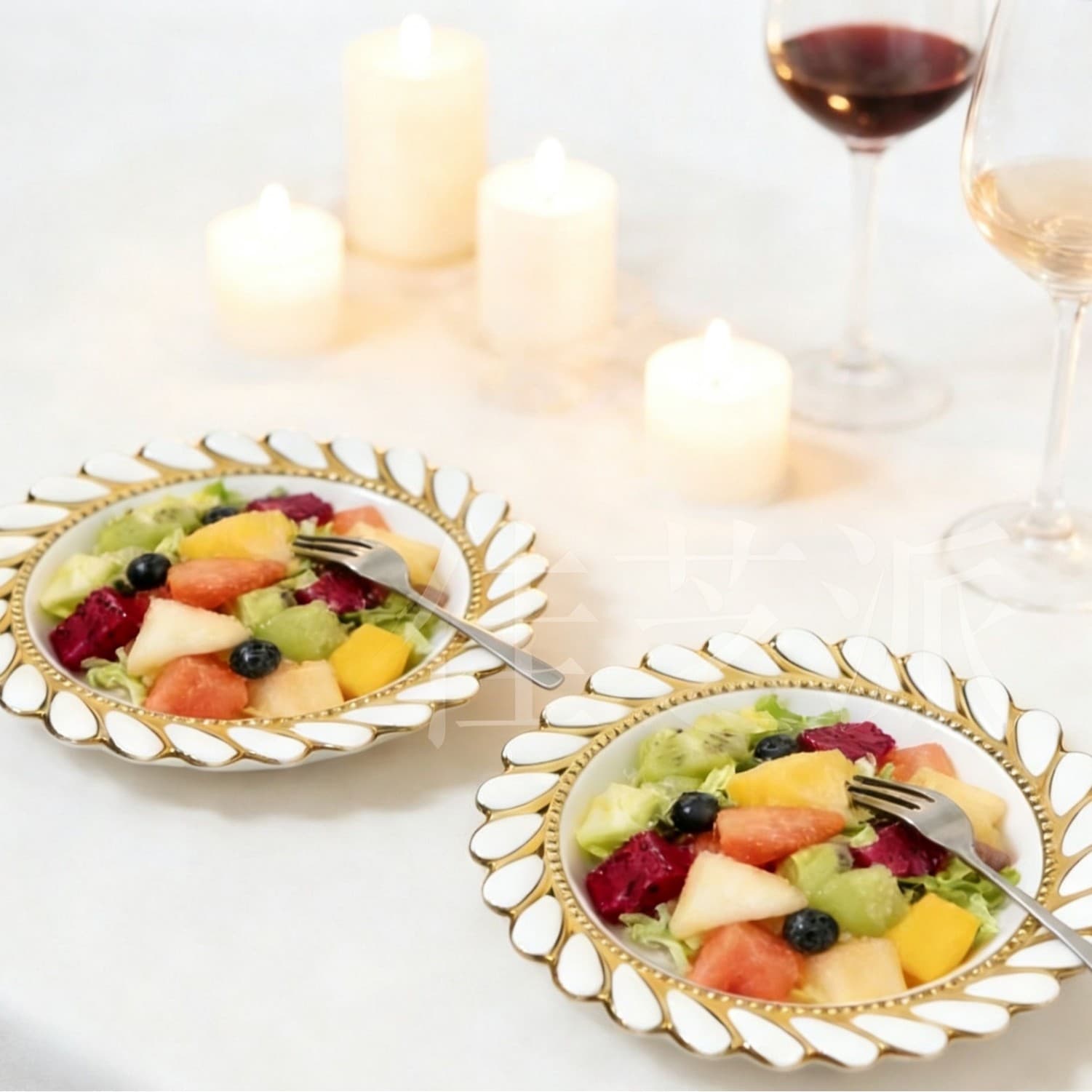 Light Luxury Simple Gold Rim Pearl Dot Ceramic Dinner Plate Home Fruit Dessert Platter Restaurant Steak Cake Plate Wholesale
