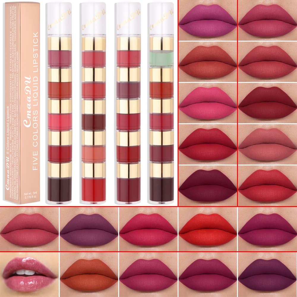 Please check carefully! Link Disclaimer - For Export Only: CmaaDu 5-Color Long-Lasting Lip Gloss