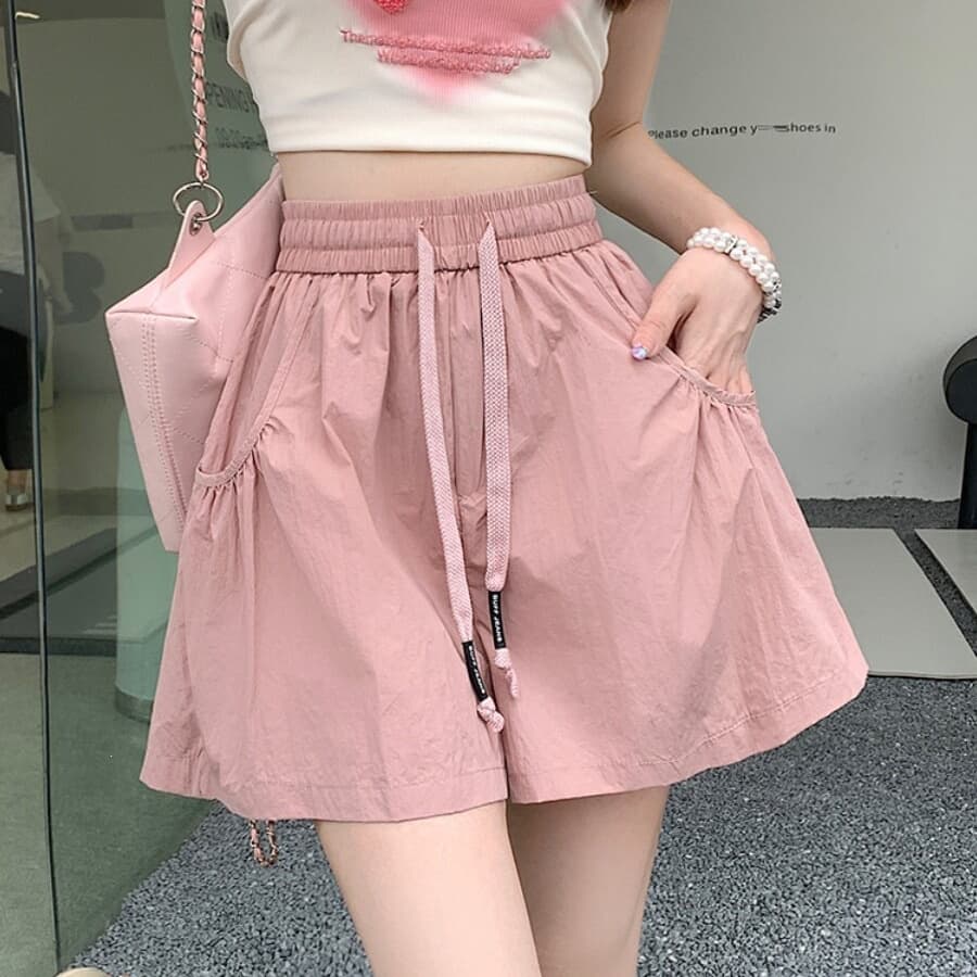 Pink Cargo Shorts for Women Summer 2026 New Hot-Selling Loose Quick-Dry Pants for Outerwear Casual Thin Five-Inch Shorts