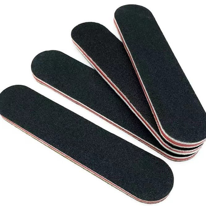 Factory Direct Mini Red Heart Nail File Black Nail File Short Sandpaper Nail File Grinding Strip Polishing Strip