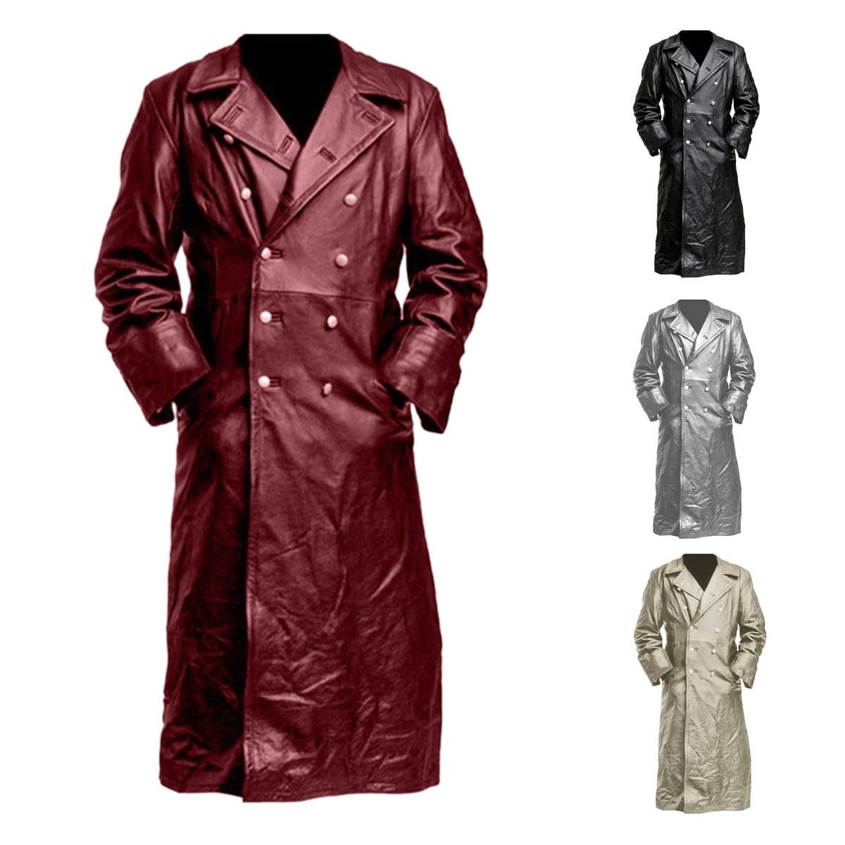 Cross-border New Arrival Wish Amazon Best Seller Autumn Winter Retro Leather Men's Medieval Coat Six Colors