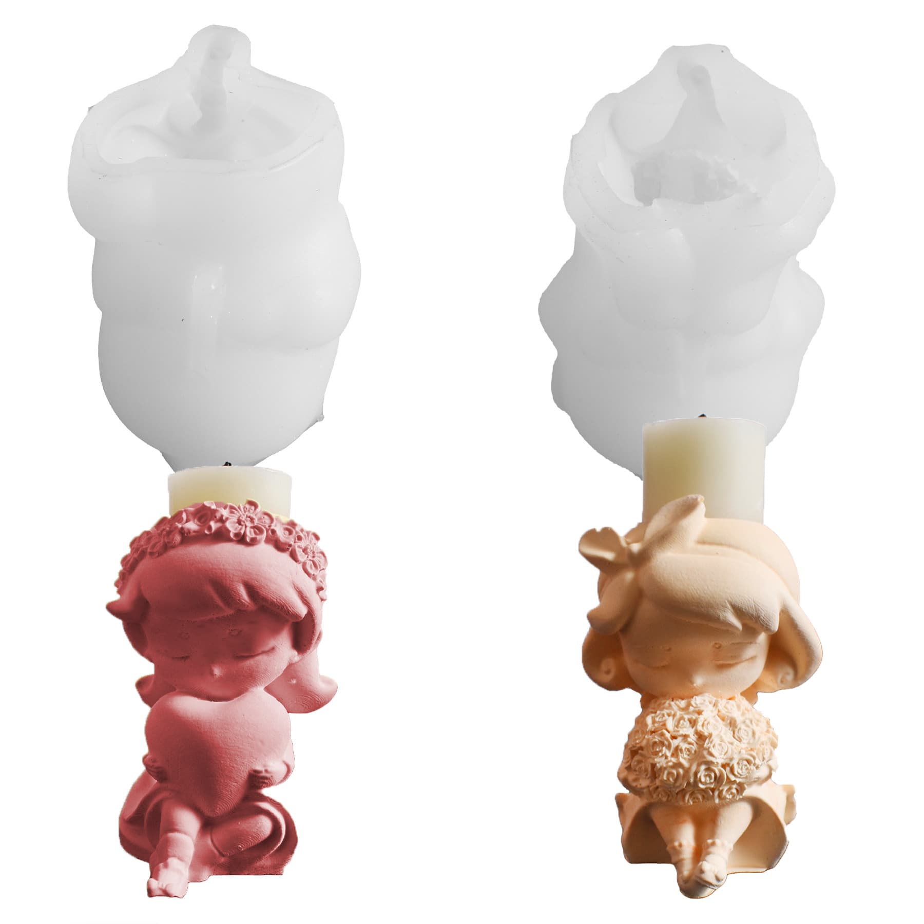 Garland Girl Scented Candle Silicone Mold Handmade DIY Love Girl Candlestick Flower Pot Plaster Ornament