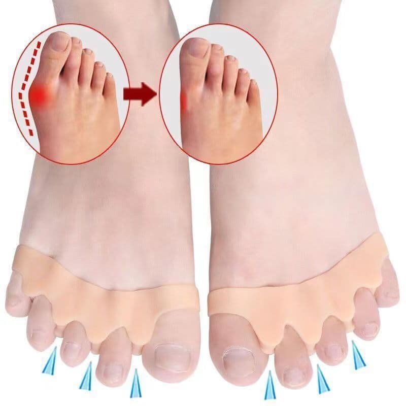 Silicone toe separator for five overlapping toes, hallux valgus orthosis, toe protector for men and women.