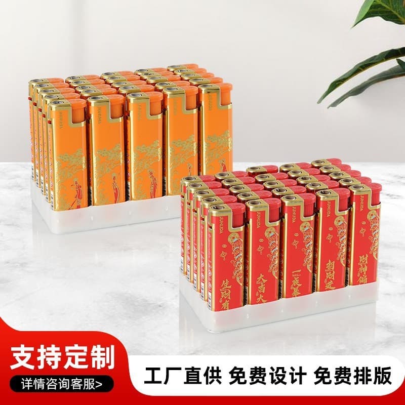 Factory Wholesale Windproof Lighter Double-Layer Thickened Lighter Refillable Engraved Printing Anti-Explosion Flint Lighter
