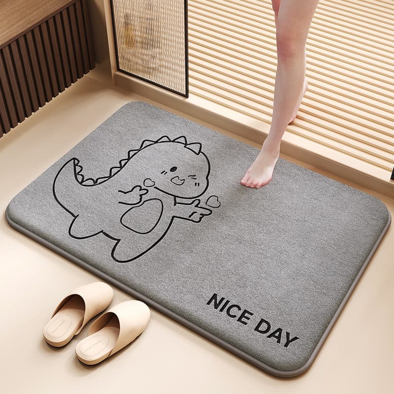 Bathroom Absorbent Foot Mat, Simple Solid Color Faux Cashmere Floor Mat, Shower Room Water-Absorbent and Dirt-Resistant Mat, Drop Shipping Available