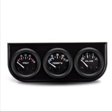 Hot-selling Instrument Modification Car Water Temperature Oil Pressure Voltage Triple Gauge 2 Inch 52MM Black 3-in-1 Triple Gauge