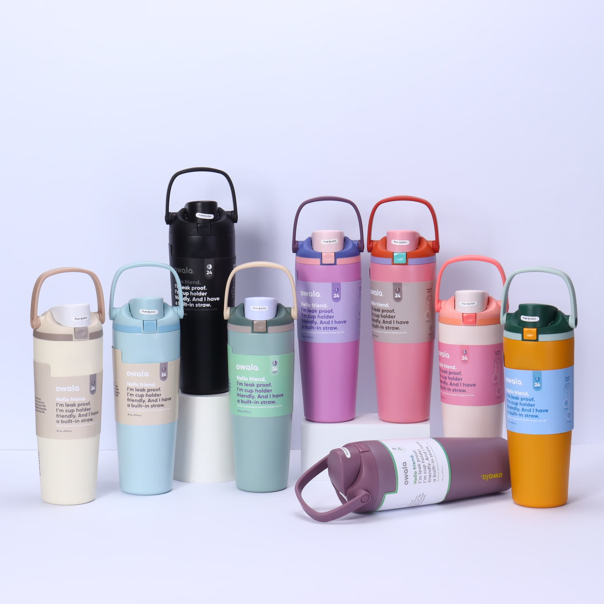 Cross-border owala ice cup 304 stainless steel thermos cup large capacity 30oz car cup outdoor sports coffee cup