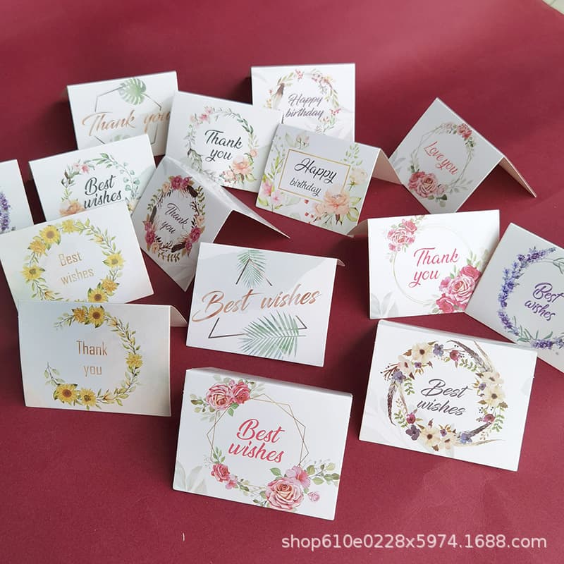 Creative and fresh thank you card, flower birthday card, good after-sales gift box, thank you gift card