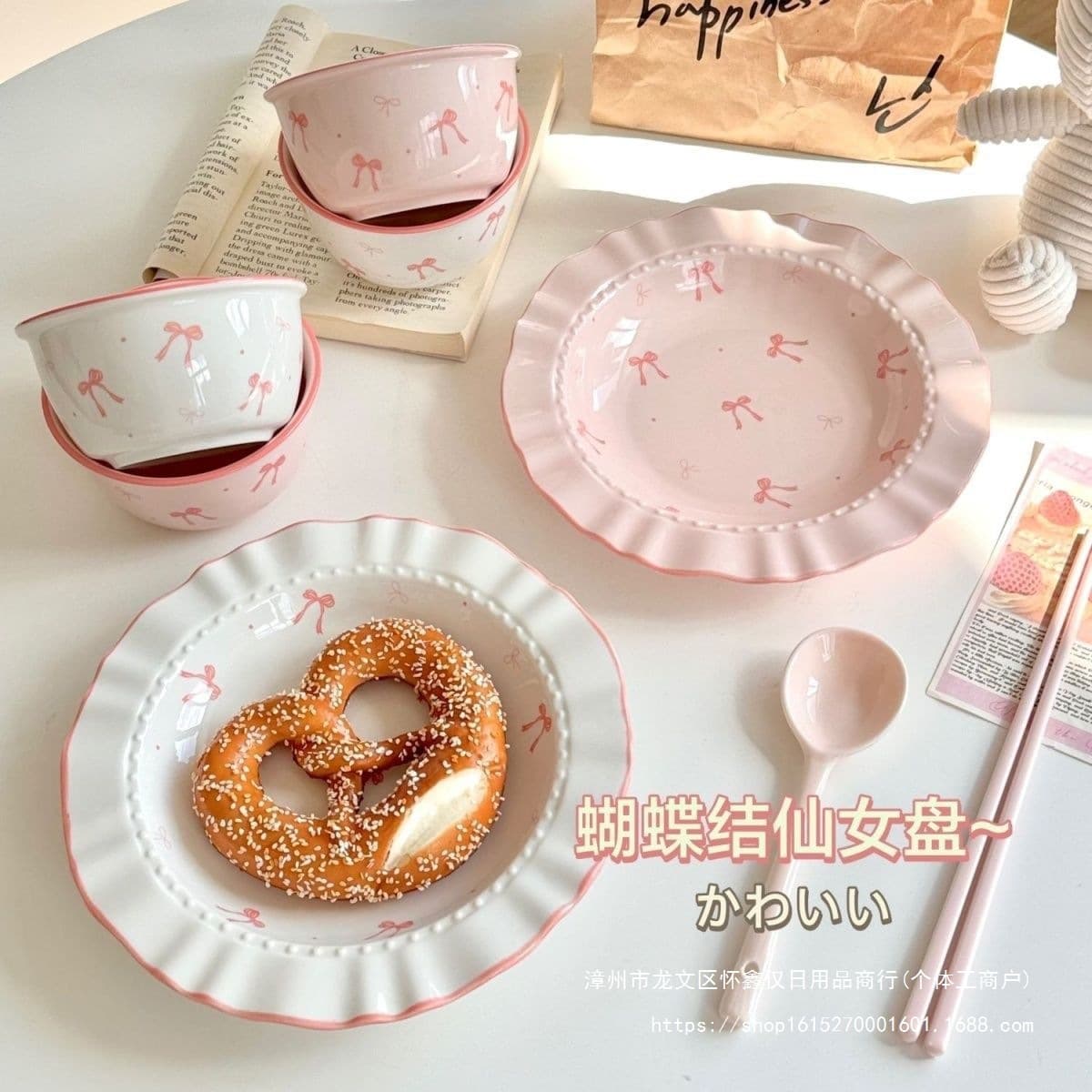 High-looking ceramic straw hat lace tableware ins deep plate pasta western salad plate dinner plate home dish plate