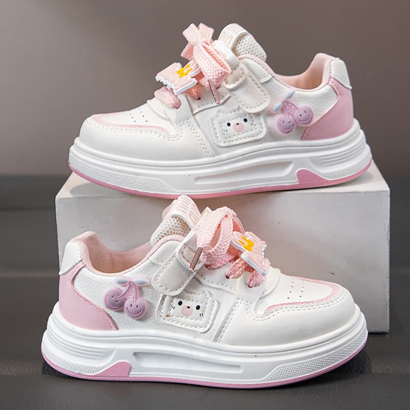 Girls' Low-Top Board Shoes, Soft Sole Children's Sports Shoes, Spring 2026 New Style White Sneakers, Lightweight Versatile Casual Kids' Shoes