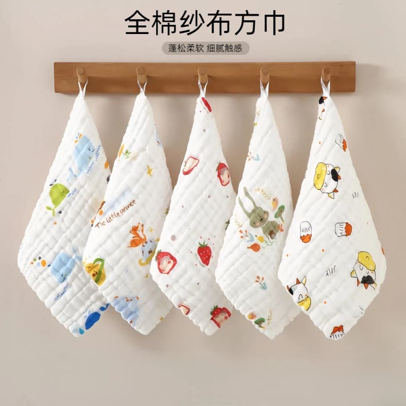 Baby Face Towel 6-Layer Cotton High-Density Bubble Gauze, Ultra-Soft Newborn Baby Drool Bib