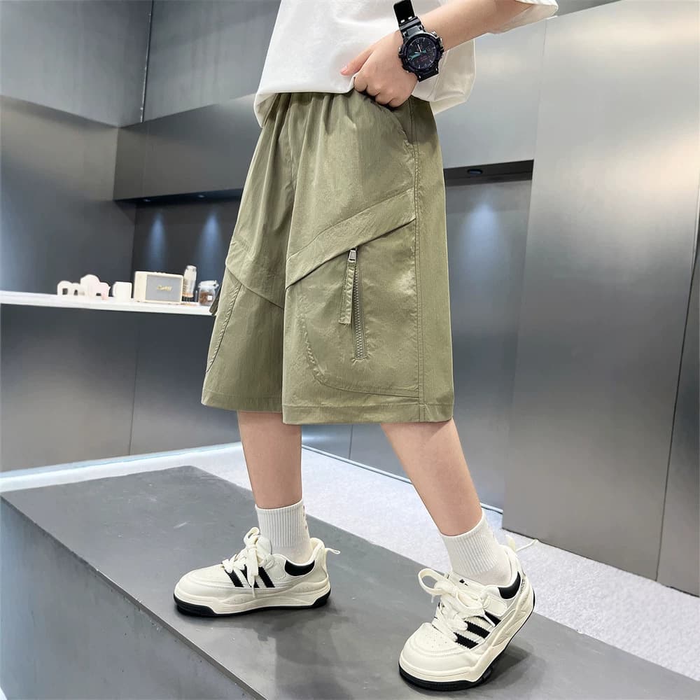 Kids Boys Summer Cargo Shorts 2026 New Style Summer Medium Shorts Thin Medium-Large Kids Summer Shorts Pants