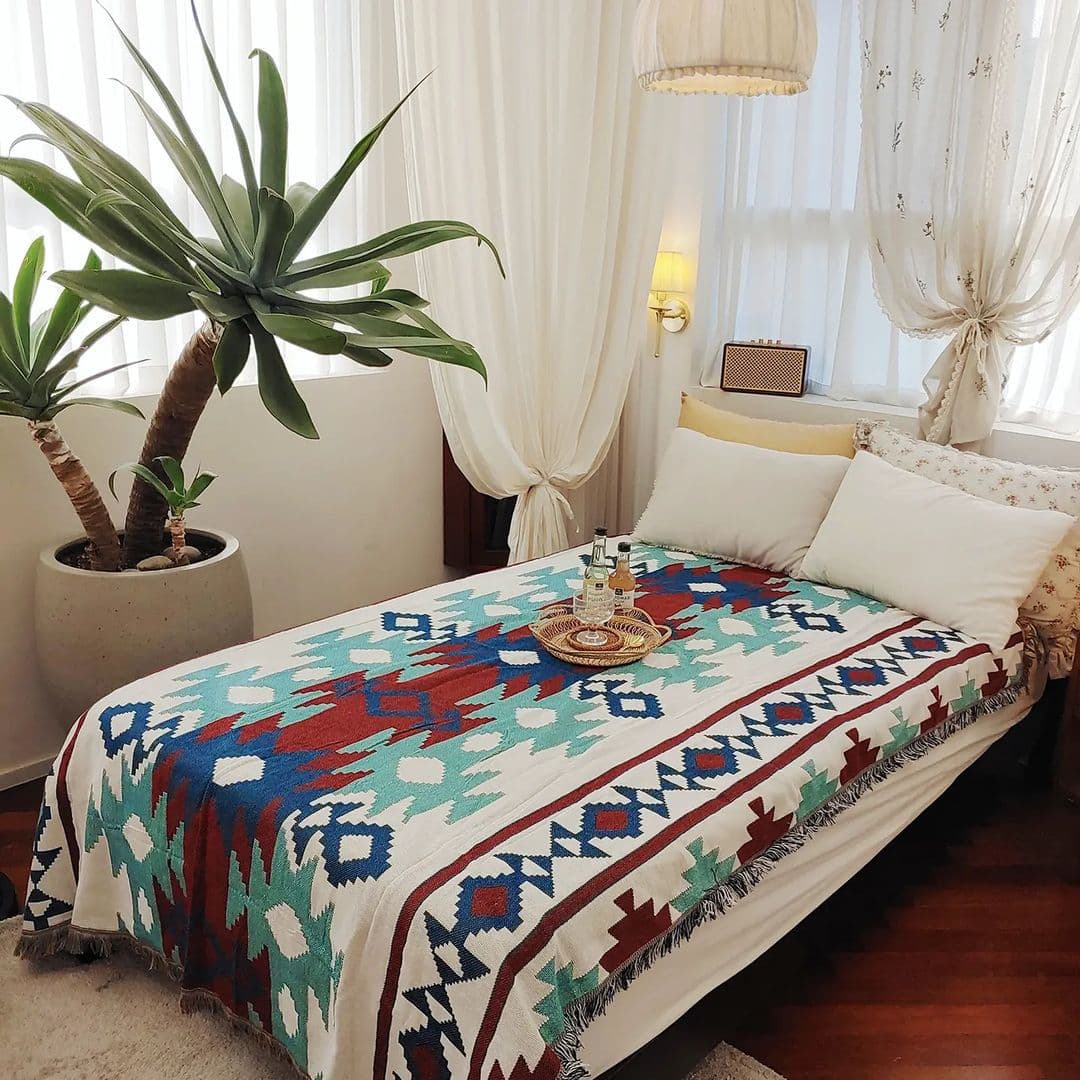 Export Retro Navajo Indian American Geometric Pop Art Throw Blanket, Decorative, Air Conditioning Sofa Blanket