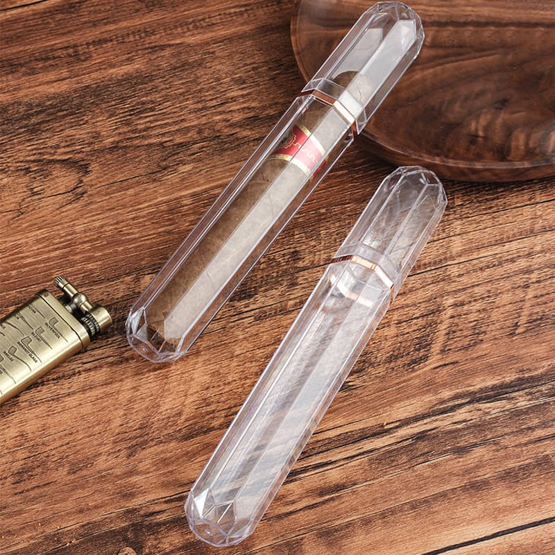 Acrylic Transparent Personalized Cigar Tube Portable Cigar Protective Case Cigar Humidor Smoking Tool Accessories