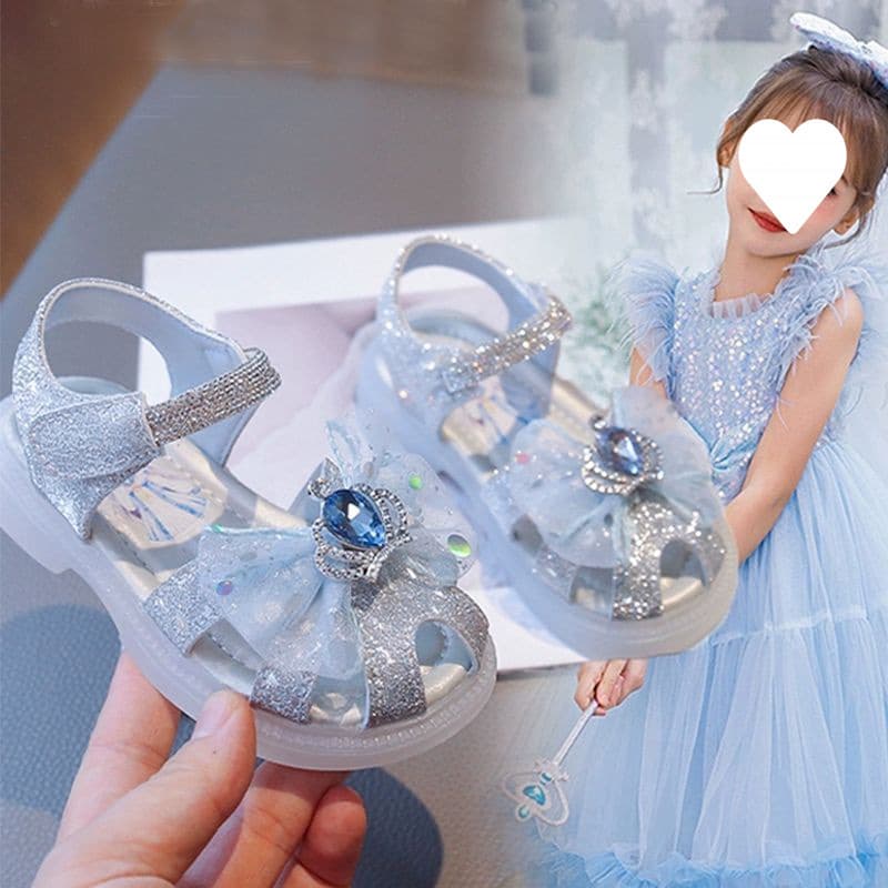 Girls' Summer Sandals Elsa Princess Shoes for Little Girls, Dress Matching Closed-Toe Sandals Trendy