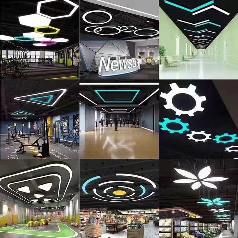 Commercial LED styling lamp office gym shopping mall supermarket tooling special-shaped lamp creative styling industrial chandelier