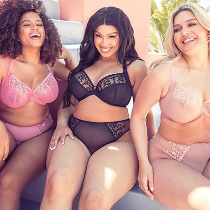 Curvy Kate Plus Size Lingerie European American Ultra-Thin Summer Non-Sponge Large Cup Lace European American Bra