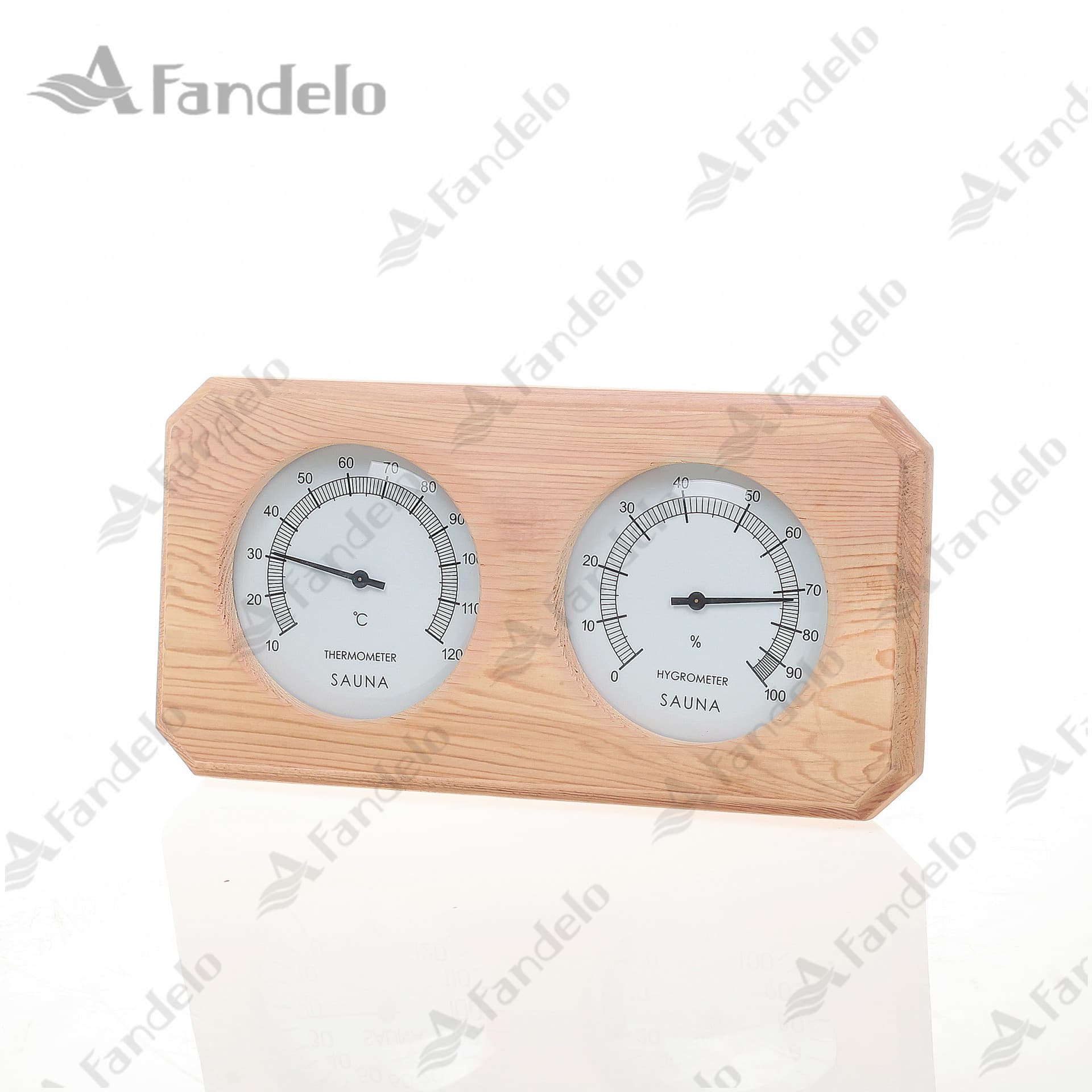 Highly Recommended! Thermometer Hygrometer Dual White Dials Red Cedar Angular Sauna Accessory