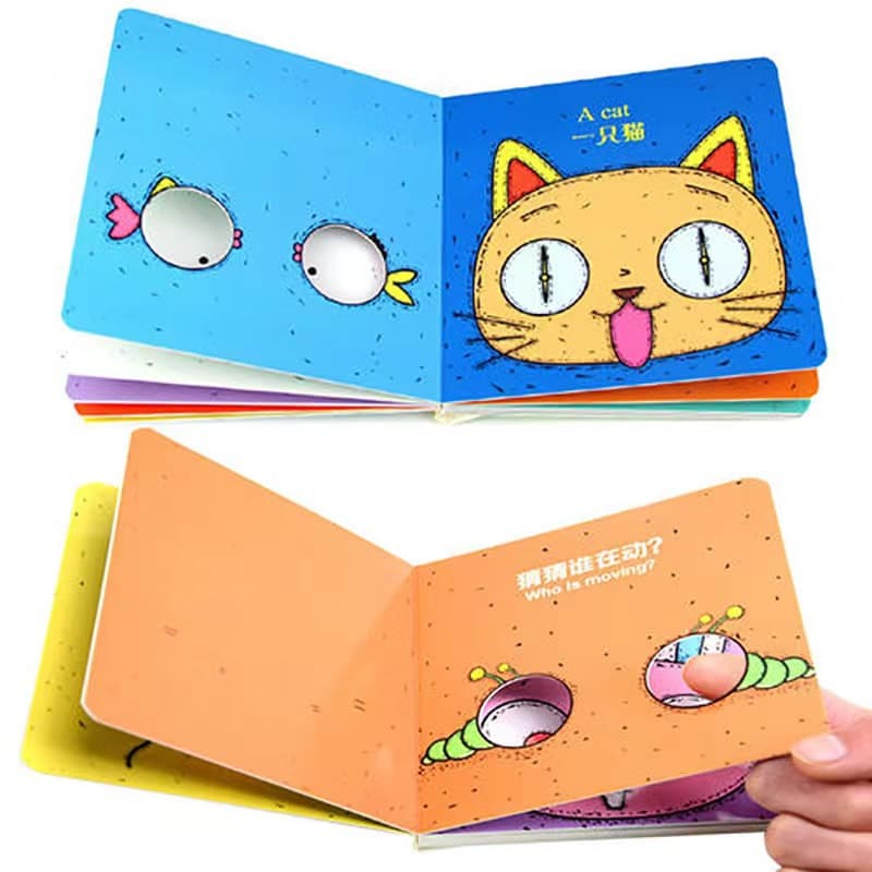 Custom Children's Board Book Printing, Butterfly Binding, Peekaboo Book, Hardcover Flip Book