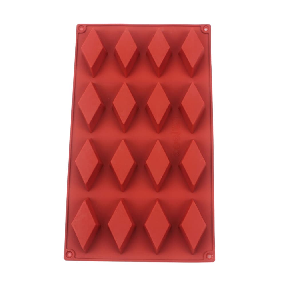 16-Cell Diamond French Mousse Mold, Square Chocolate Silicone Mold for Decorative Cake Baking Tools