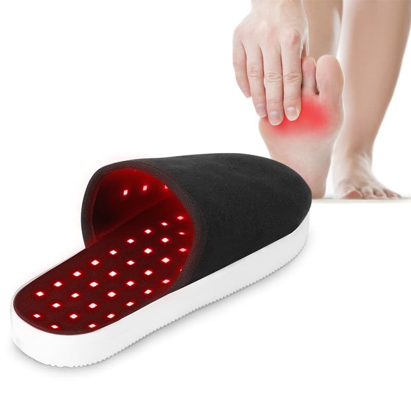 Large Red Light Infrared Light Therapy Slippers, Portable Wearable Foot Sole Toe Automatic Timer