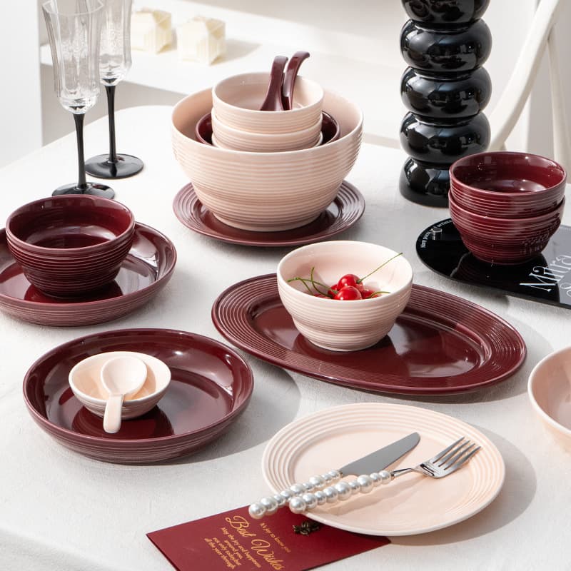 Beautiful bowl and dish set, home tableware set, ceramic bowl, home wedding, housewarming, newbie gift