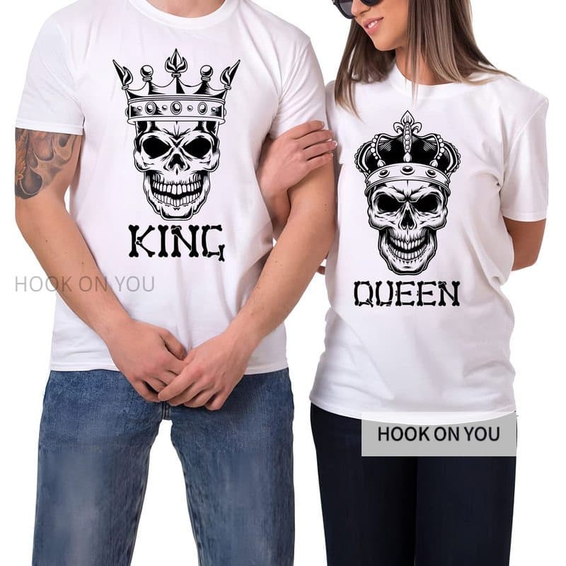 Couple Matching Short Sleeve T-Shirt Set KING QUEEN