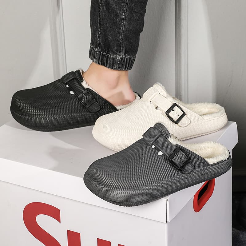 [E-commerce Bestseller] Men's Cotton Shoes 2023 New Style Thick-Soled Cotton Slippers Warm Anti-Slip Enclosed Toe Slippers Fashion Trendy