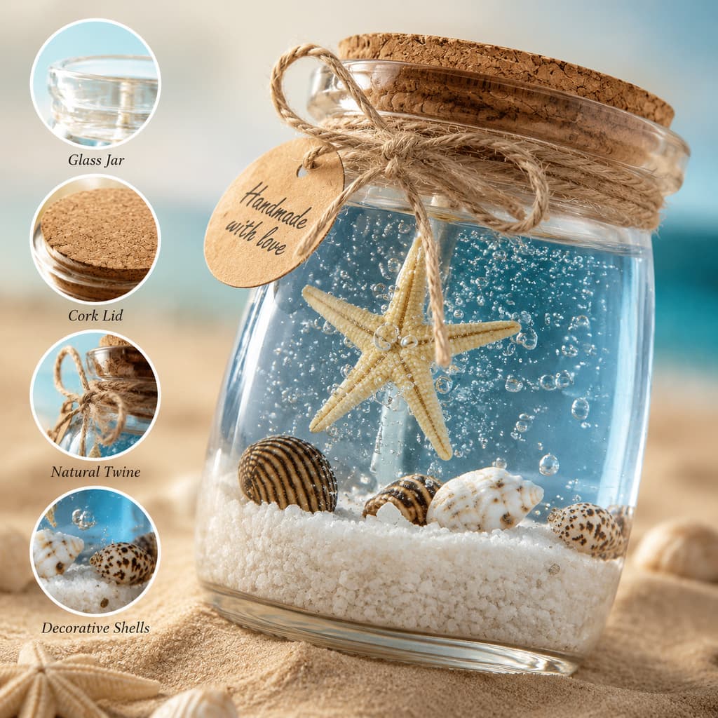 Cross-border Ocean Scented Candle, Smoke-free Fragrance Jelly Wax Gift Bottle Diffuser