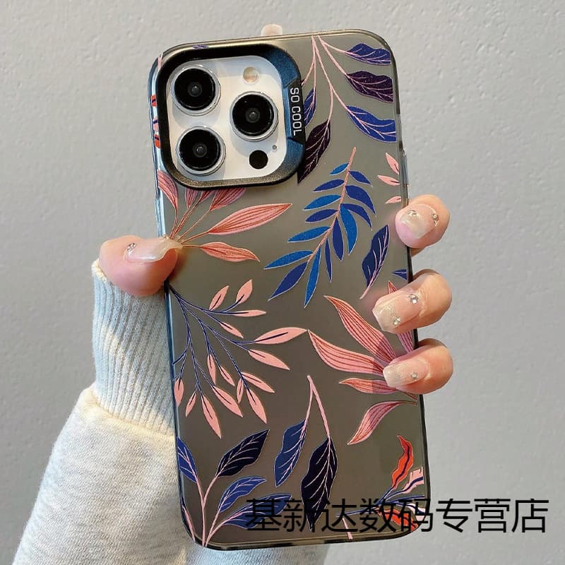 New Floral IMD Phone Case for Apple 16 Pro Niche iPhone 15 Color Silver 13/12/11 Art 14