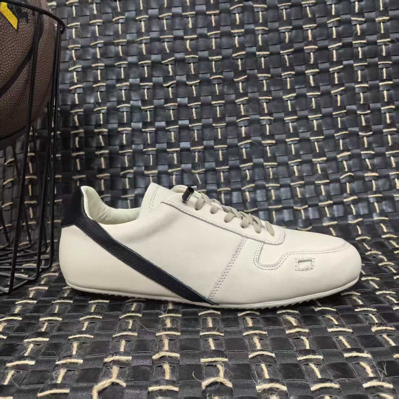 RO Irving European and American Style Low-Top Men's Shoes Genuine Leather Color Block Lace-Up Board Shoes Casual Trendy Shoes Round Toe Breathable Men's Shoes