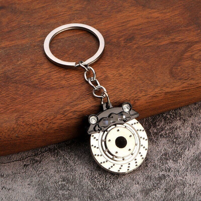 Creative Gift Brake Disc Wheel Hub Caliper Metal Keychain Car Modified Disc Brake Waist Hanging Key Ring Chain Pendant