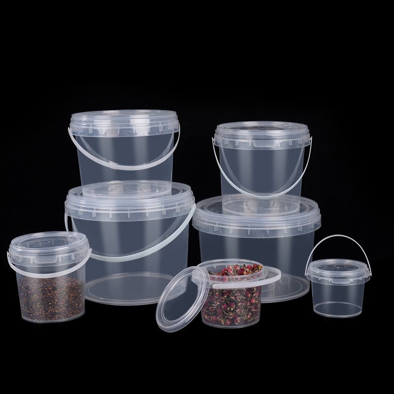 Dry food sealed bucket with lid, lobster and seafood storage container, transparent plastic bucket large capacity portable plastic pail