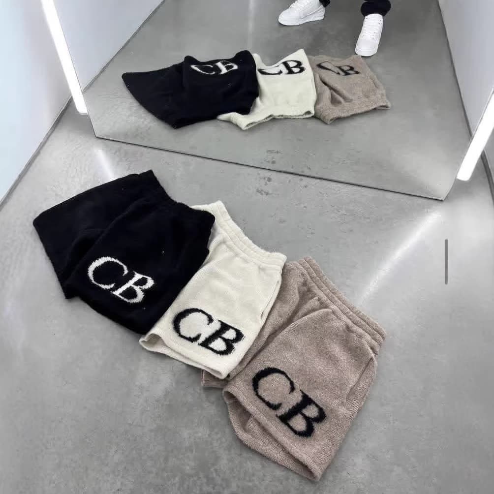 New Multi-Color Cole Buxton Jacquard Letter Logo Drawstring CB Shorts Straight Casual Pants