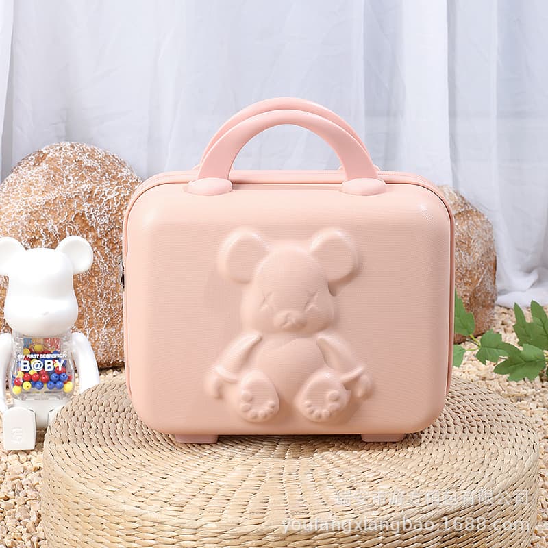 Suitcase 14-inch small cartoon password box mini lightweight travel suitcase makeup box gift box storage bag