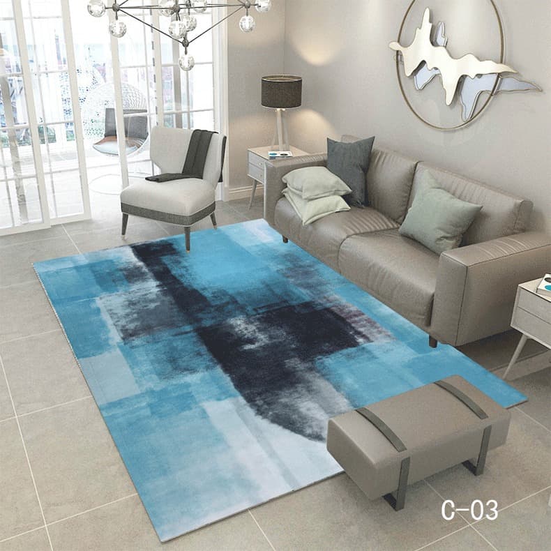 Abstract style living room coffee table sofa blanket bedroom floor bedside blanket kitchen bathroom 3D floor mat