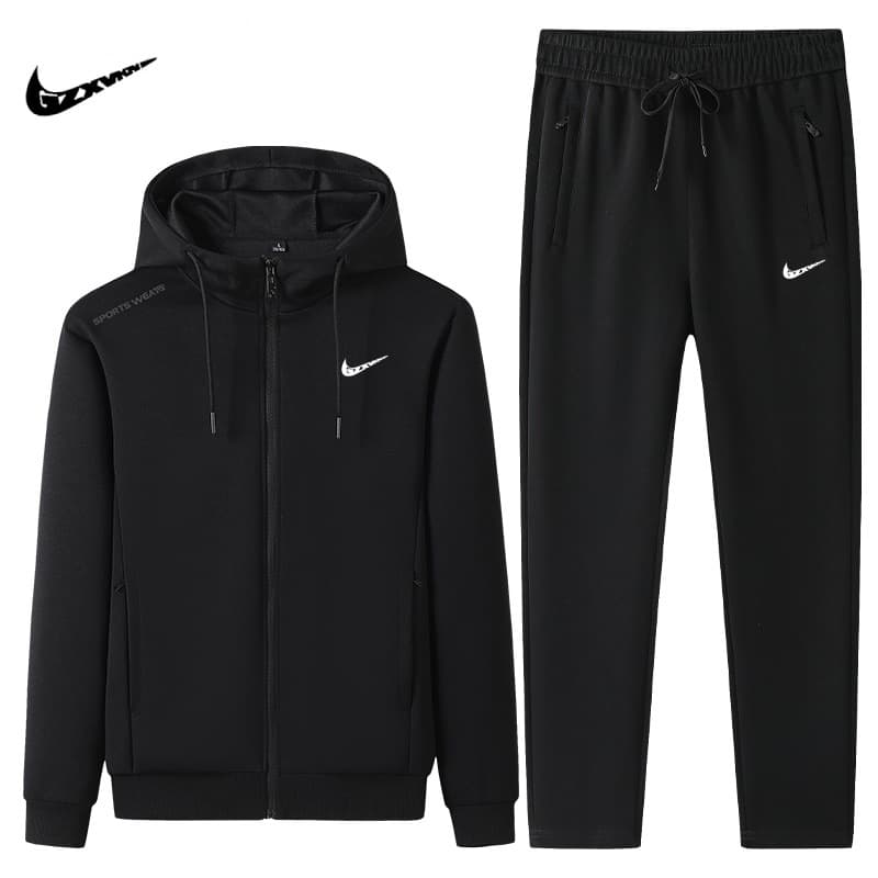 Men's Hooded Casual Sports Suit Spring Autumn New Youth High Quality Morning Run Sports Cardigan Two-Piece Set